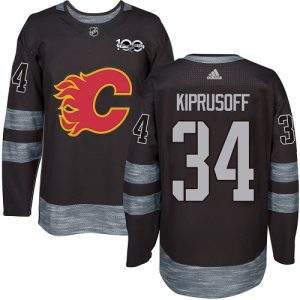 Herren Calgary Flames Eishockey Trikot Miikka Kiprusoff #34 Authentic Schwarz 1917-2017 100th Anniversary